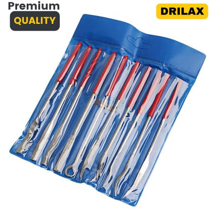 Diamond Coated Curved Needle Riffler File Set 10 Pieces Watch Jewelry Harmonica Glass Work Tools Assorted Mini Metal Jewelers Wood Carving Craft - WoodArtSupply