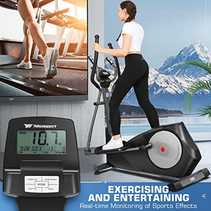 YOUNGFIT Elliptical Machine, 95% Pre-Installed Cross Trainer with Hyper-Quiet Magnetic Driving System, 22 Resistance Levels Home Gym Eliptical - WoodArtSupply