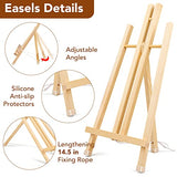 AROIC 8 Pack 16 Inch Wood Easels, Easel Stand for Painting Canvases, Art, and Crafts, Tripod, Painting Party Easel, Kids Student Table School AROIC