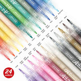 ZEYAR Acrylic Paint Pens, Extra Fine, 24 Colors, Permanent & Waterproof Ink, AP Certified, Works on Rock, Wood, Glass, Metal, Ceramic and Non porous ZEYAR