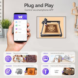 LAKIX 5W Laser Engraver, Laser Engraving Machine with 5000mW 0.08 * 0.08mm Fixed-Focus Compressed Spot Laser Module, APP Operation Laser Cutter for LAKIX