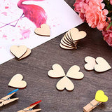 200 Pieces Wood Heart Cutouts Wooden Heart Slices Wooden Tree Pieces for Art Craft Embellishments Ornaments Decoration for Wedding Valentine Crafts Tatuo