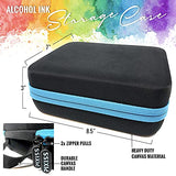 Alcohol Ink Storage Carrying Case, Paint Carry Case Organizer, Stores 30x 0.5-Ounce Bottles of Alcohol Inks, Stickles, Glossy Accents or Reinkers, Pixiss