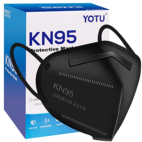 YOTU KN95 Face Masks 60 Pcs,5 Layers Cup Dust Mask,Filter Efficiency 95%, Suitable for Home Work Restaurants YOTU