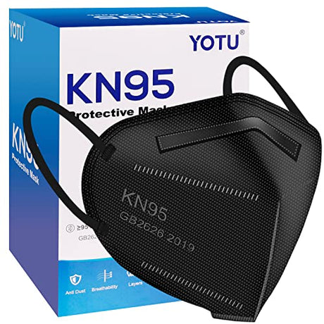YOTU KN95 Face Masks 60 Pcs,5 Layers Cup Dust Mask,Filter Efficiency 95%, Suitable for Home Work Restaurants YOTU