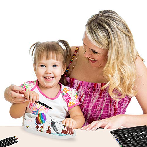 JR.WHITE Fabric Markers Permanent for T Shirts Baby Clothes Onesies Bibs White Pillow Canvas Tote Bags Clothing - No Bleed - Fine Tip - Child Safe & JR.WHITE