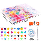 JOICEE Bracelet Making Kit Pony Beads fruite Flower Polymer Clay Beads Letter Beads for Jewelry Making, DIY Arts Earring and Crafts Gifts for Girls JOICEE