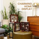 SmartyRocks Adjustable Rock Display Case - Rock Collection Box with Fabric Bed for Rock and Mineral Display - Dark-Finish Shadow Box with Shelves for SmartyRocks