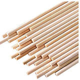 HOPELF 25PCS Dowel Rods Wood Sticks Wooden Dowel Rods - 1/4 x 17.5 Inch Bamboo Sticks - for Crafts，Hardwood Dowel Rod Assortment，Wooden Rod Sticks HOPELF