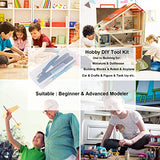 Spilay 16 Pcs Hobby Building Model DIY Tool Kit, Modeler Basic Miniature Handmade Craft Tools Set for Dollhouse Miniature Building Spilay