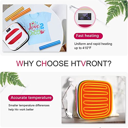 HTVRONT Heat Press Machine for T Shirts, 10"X10" Portable T Shirt Press Machine, Fast Heat-up Iron Press Heat Transfer Machine for Hat, Vinyl, HTVRONT