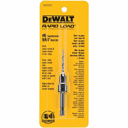 DEWALT DW2567 #6 Countersink with 9/64-Inch Drill Bit, 1 Count (Pack of 1) - WoodArtSupply