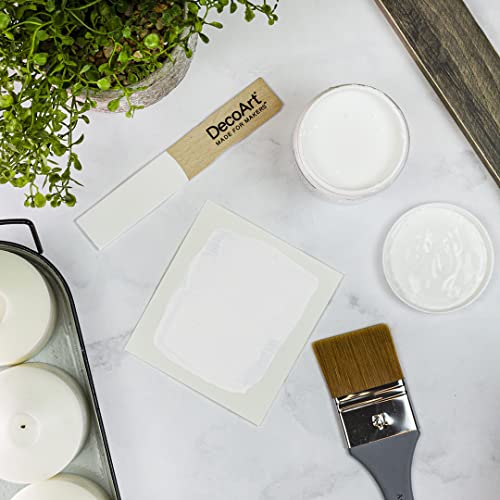 DecoArt Americana Decor Satin Enamels Acrylic Paint, Pure White, ADSA02, 8 fl oz, Jar (3 Pack) DecoArt