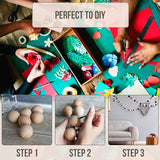 24 Unfinished Wooden Ovals with Holes, 1.7 Inch - Ideal for Wood Crafts, Wooden Beads, Wood Balls AEVVV