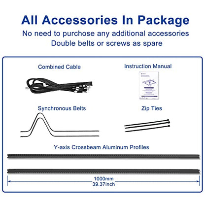 Longer Laser Engraver Y-AxisExtension Kit for RAY5 5W/10W/20W Laser Engraver, Expand Working Area to 33.46" x 15.75"（850mm*400mm） - WoodArtSupply