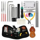 TIMESETL Guitar Repairing Tool Kit with Wire Plier, String Organizer, Fingerboard Protector, Hex Wrenches, Files, String Action Ruler, Spanner TIMESETL