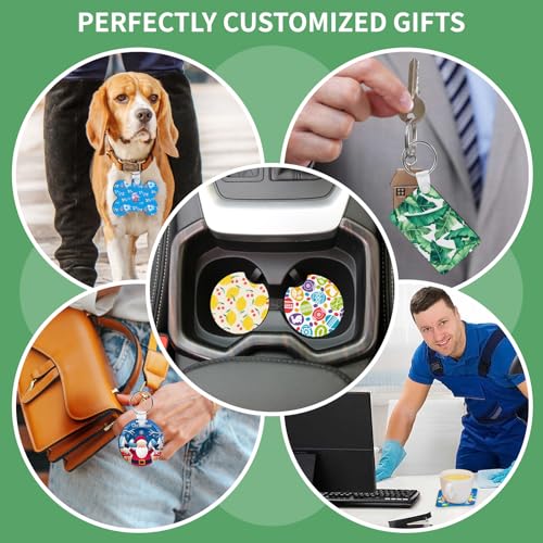 AMDAILY 114Pcs Sublimation Blanks Set - Adult DIY Art Craft Kit with Mouse Pad, Makeup Bag, Keychain, Earring, Pillow Cover, Coaster, Garden Flag - AMDAILY