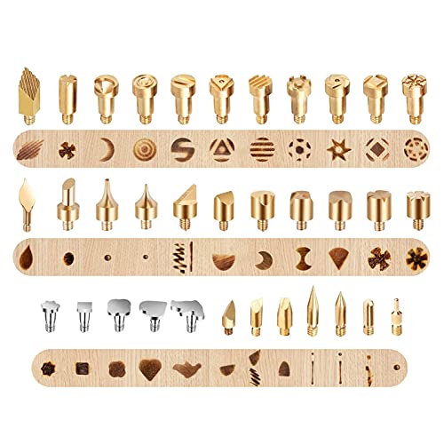 kingsea 61Pcs Pyrography Wood Burning Tips,Wood Burning Tool Kits Carving Iron Tip for Embossing/Adults/Beginners/Birthday/Wedding Kingsea
