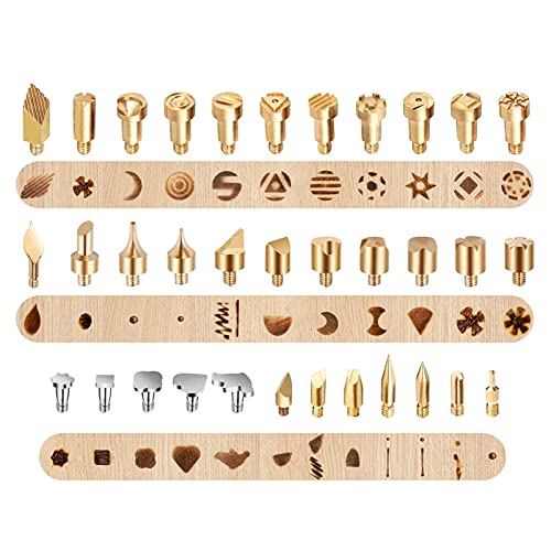23pcs Pyrography Wood Burning Tips, Wood Burning Tool Kits Carving Iron Tip for Embossing/Adults/Beginners/Birthday/Wedding Anniversary/Halloween