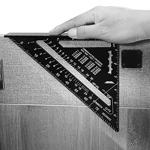 7 inch Rafter Square Aluminum Alloy Double Scale Triangle Ruler Angle Ruler Carpenter Triangle Square Rafter Tool Mensurement Tool for Woodworking LYHLYA