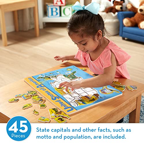 Melissa & Doug USA Map Wooden Puzzle (45 pcs) - WoodArtSupply