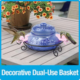 Nature's Way Bird Products ANTHF2-I Illuminated Antique Top-Fill Hummingbird Feeder, Light Blue/Pink Nature's Way