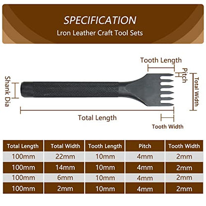 PLANTIONAL Leather Working Tools for Beginners: Professional Leather Craft Kit with Waxed Thread Groover Awl Stitching Punch for Leathercraft Adults - WoodArtSupply