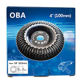 OBA Grinder Wheel Disc 4 Inch Wood Shaping Wheel, Wood Grinding Shaping Disk for Angle Grinders with 7/8” Arbor OBA