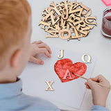 Hicarer 52 Pieces 1.8 Inch Capital Wooden Letters, Wood Alphabet Letters for Crafts, Wood Letters Sign Decoration, Unfinished Wooden Craft Letters Hicarer