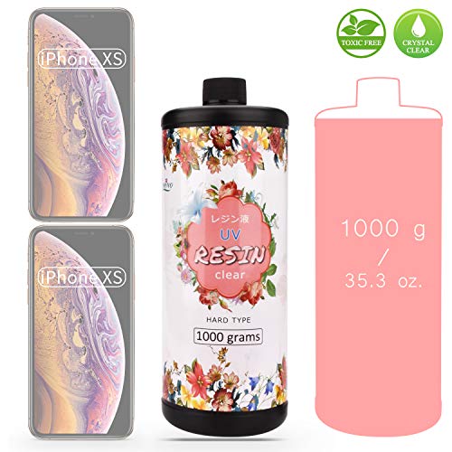 UV Resin 1,000g - Crystal Clear Improved Ultraviolet Curing Epoxy Resin for DIY Jewelry Making, Craft Decoration - Hard UV Glue Solar Cure Sunlight Limino