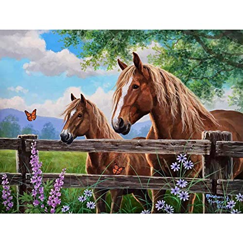 Horse Diamond Painting Art Kits for Adults and Kids,5D Diamond Painting Horse Kits for Adults and Kids, Diamond Art Horse Kits for Home Wall Decor