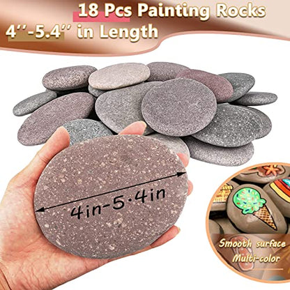 12PCS Rocks for Painting Extra Large River Rocks for Painting 4-5.4 Inches Smooth Flat Rocks for Painting Crafting Party DIY Decor Painting Stones