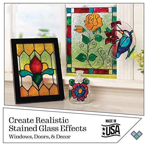 Gallery Glass Jewel Tones PROMOGGJL22 Stained Kit, 8 Piece Glass Paint Set for DIY Arts and Crafts, Perfect for Beginners and Artists Gallery Glass