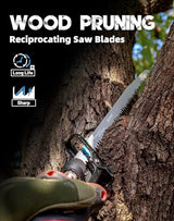 EZARC 12 Pieces Wood Pruning Reciprocating Saw Blade Set, Pruning Saw Blades for Tree Pruning, Wood/Wet Wood Cutting with Organizer Box, Durable & EZARC