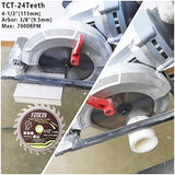 FACHLICH 4-1/2" Circular Saw Blades Set,6pcs HSS/TCT/Diamond Saw Blades for Cutting Wood Metal Plastic Tile 3/8 inch Arbor FACHLICH