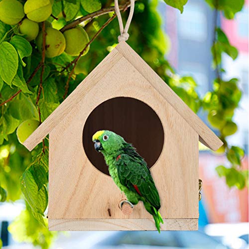 Wren Bird House, Pack of 2 Hanging Birdhouse for Outside, Wooden Nests Box Garden Patio DIY Decorative for Swallow Sparrow Hummingbird Finch Throstle