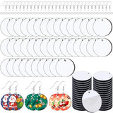 Duufin 120 Pcs Round Sublimation Earring Blanks with Earring Hooks and Jump Rings Heat Transfer Earring Blanks Unfinished MDF Round Earring Blanks Duufin