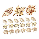 DECHOUS 40pcs Wood Decor Woodsy Decor Unfinished Wood Crafts Crafting Ornament Wood Ornaments for Crafts Maple Leaf Wood Decorations Wood Chips Patch DECHOUS