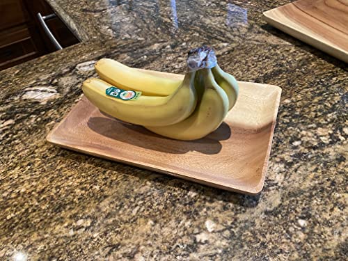 Wrightmart Wooden Trays, Set of 2, Decorative Rustic Food, Fruit, and Snack, Charcuterie-Appetizer Servers – Perfect Kitchen, Ottoman or Coffee Table WRIGHTMART