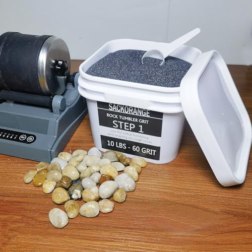 Sackorange 10 LBS Step-1 Rock Tumbler Grit -COARSE 60 Grit Tumbler Silicon Carbide Abrasive, Rock Polishing Grit Media, Works with Any Rock Tumbler, SACKORANGE