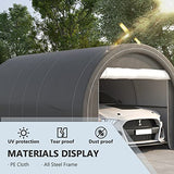 Outsunny 10' x 16' Carport, Heavy Duty Portable Garage Storage Tent with Large Zippered Door, Anti-UV PE Canopy Cover for Car, Truck, Boat, Outsunny