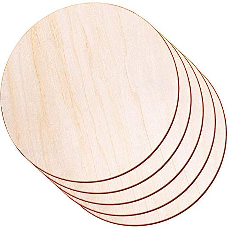 Round Wood Discs for Crafts, Audab 5 Pack 14 Inch Wood Circles Unfinished Wood Rounds Plaque for Door Hanger, Door Design, Wood Burning Audab