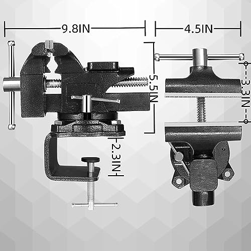 Bench Vise, 4-1/2" Table Vise For Workbench,2-in-1 Multi-Purpose Heavy Duty Bench Vice With Multifunctional Soft Jaws, 270° Swivel Base Home Vise for ZHRMJZG