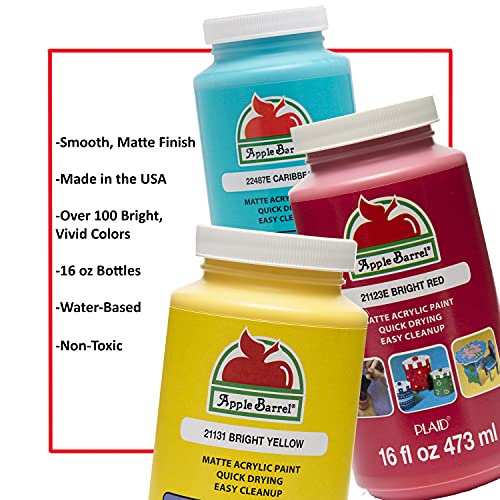 Apple Barrel Acrylic Paint in Assorted Colors (16 Ounce), 21123 Bright Red Apple Barrel