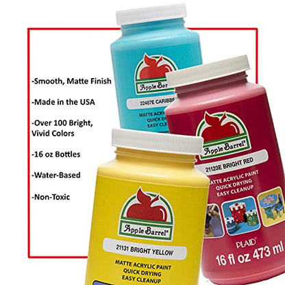 Apple Barrel Acrylic Paint in Assorted Colors (16 Ounce), 21123 Bright Red