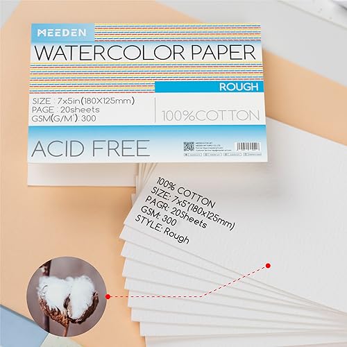 MEEDEN Watercolor Paper Block, 100% Cotton Watercolor Paper Pad of