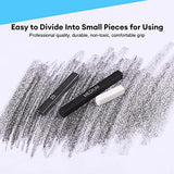 Dyvicl Compressed Graphite Charcoal Sticks, Square Black White Charcoal for Sketching, Drawing, Shading, Blending, Pack of 18 Dyvicl