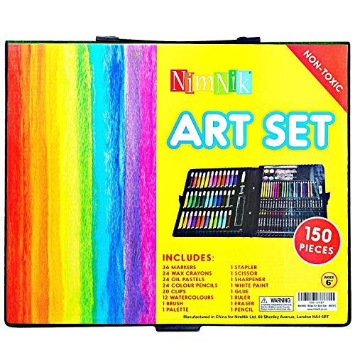 NIMNIK Art Case for Kids 9-12 - 150 pcs Art Kits Sets | Art Supplies Coloring Set for Ages 3-6 Artist Drawing Kits for Girls Boys School Projects - WoodArtSupply