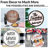 Unfinished Wood Rounds for Crafts - 2 Pack of 14 Inch Diameter Reversible Wood Circles with Real Wood Veneer That Will Not Warp, Wood Slices with CADE + KAI