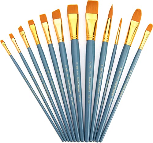 Royal Brush Manufacturing Royal and Langnickel Zip N' Close 12-Piece Brush Set, Medium Gold Taklon Royal Brush